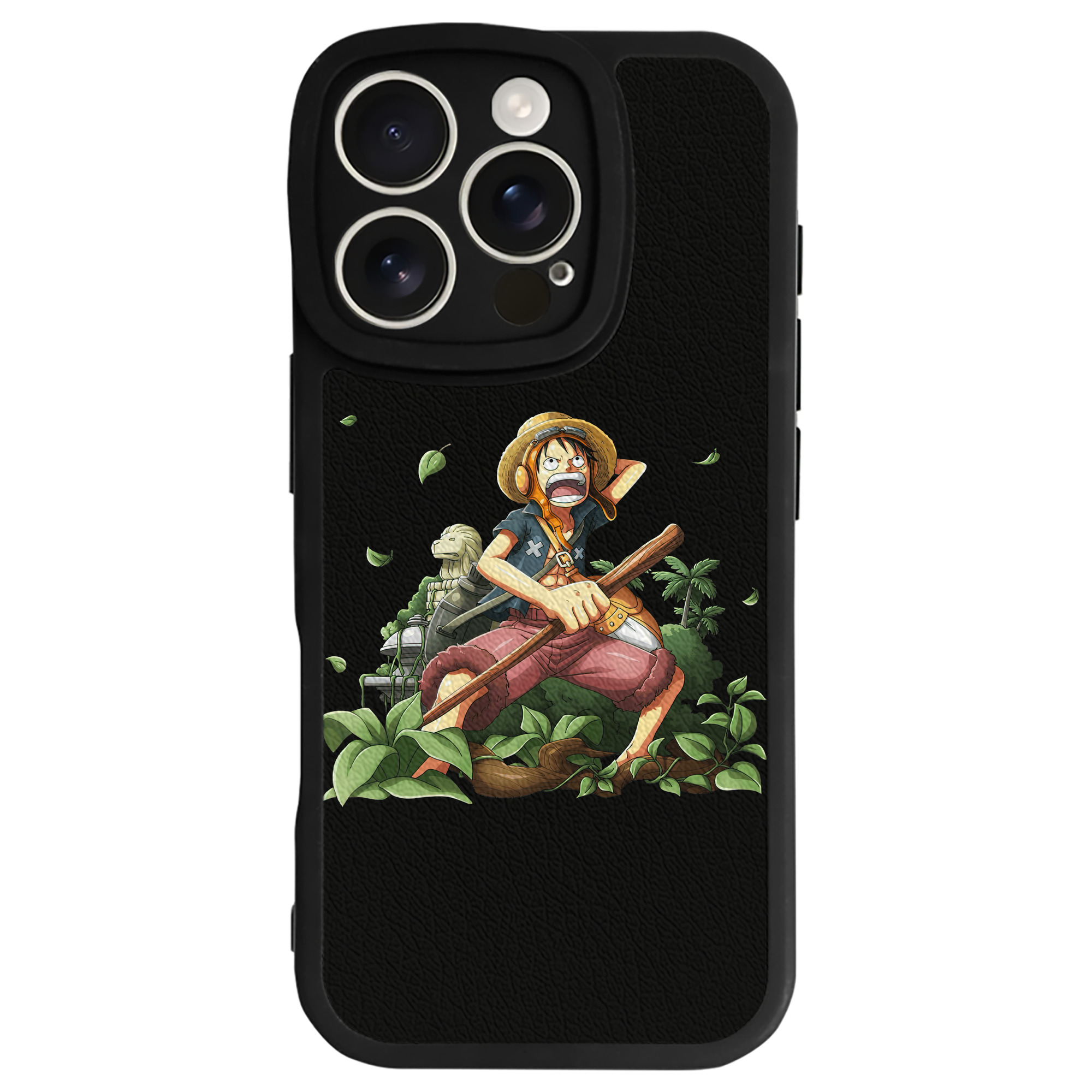 （画像用） ワンピース モンキー・D・ルフィ ONE PIECE Monkey D. Luffy 【iPhone 16シリーズ対応】シリコンスマホケース（レザー調） 材質：シリコン